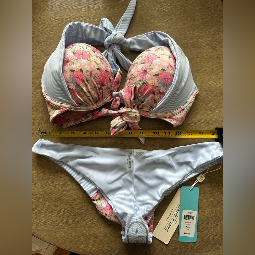 Beach Bunny Floral Pink and Blue push-up top and Sidney tango Bikini set xxl - Picture 10 of 10